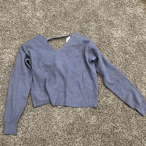 never worn adorable back cropped sweater grey ish blue size small